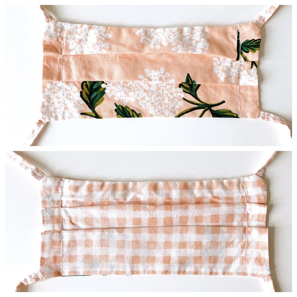 2/$20! Reversible Pink Floral Cotton Face Mask - Picture 2 of 6